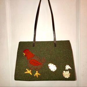 Moschino Tweed Tote Appliqué ‘Chicken and Eggs’
